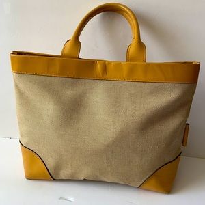 ERIC LAVILLE FRANCE VINTAGE CANVAS/LEATHER TOTE